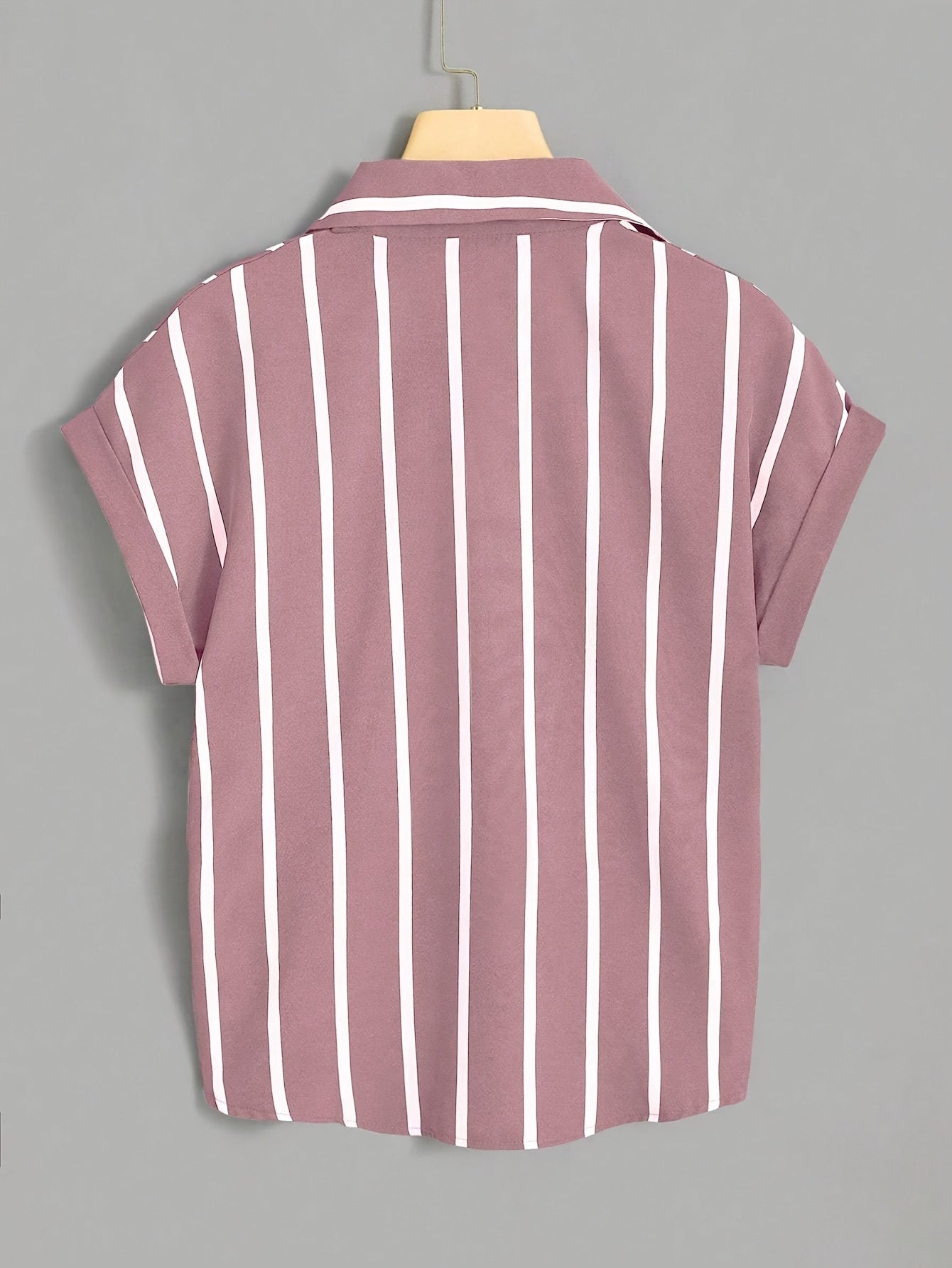 Damen Kurzarm Bluse mit Streifen und Knotenfront – Eleganter Sommer-Look