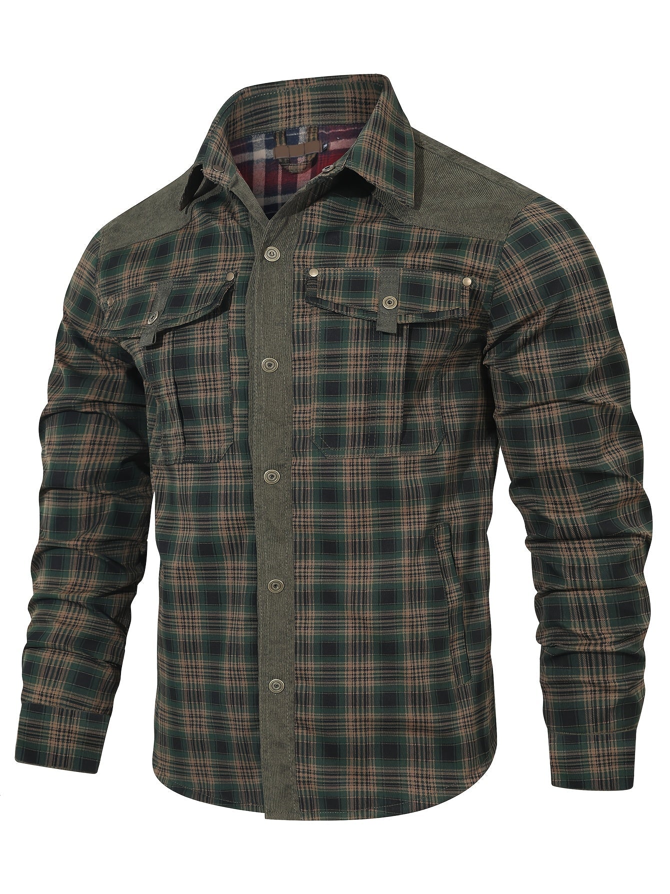 Herren Outdoor-Freizeitjacke im Karo-Look – Lässiger Stil für Alltag und Abenteuer