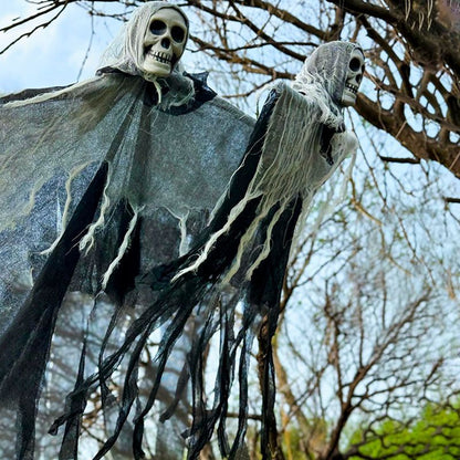Fantasma appeso di Halloween con luci LED – Decorazione spaventosa per feste di Halloween e esterni