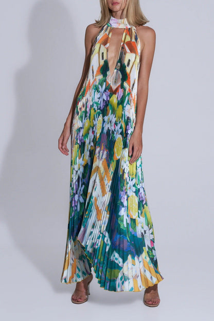Chelsea – Vestido fluido con escote en V profundo y diseño de espalda descubierta