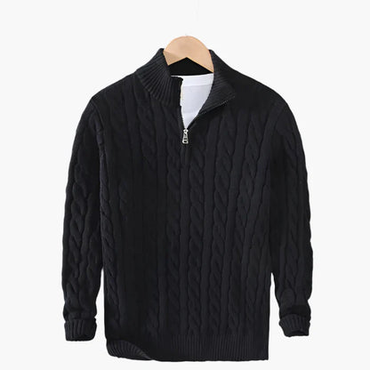 Herren Strickpullover mit Zopfmuster – Klassischer Stil für Büro und Freizeit