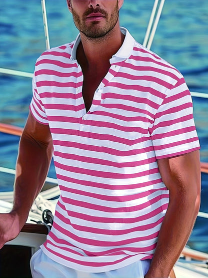 Herren Polo-Shirt mit Streifen – Maritimer Stil, Freizeit & Sommermode