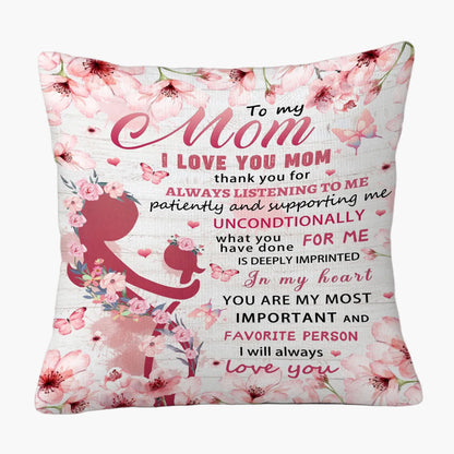 Dekoratives Zierkissen für Damen – Muttertag Geschenk, Wohnzimmer & Schlafzimmer, Florales Design mit Spruch