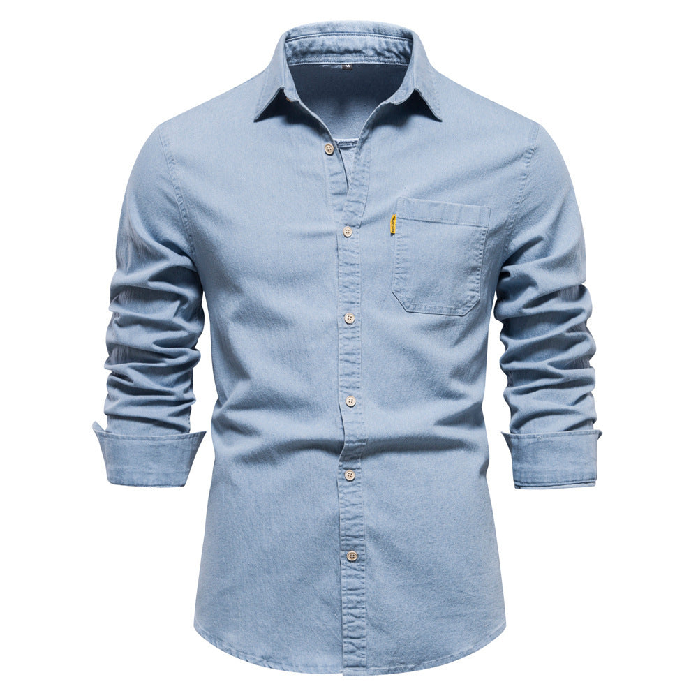 Keith – Mote avslappet denimskjorte uten stryking