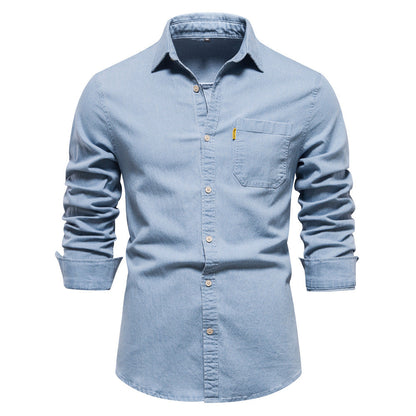 Keith – Mote avslappet denimskjorte uten stryking