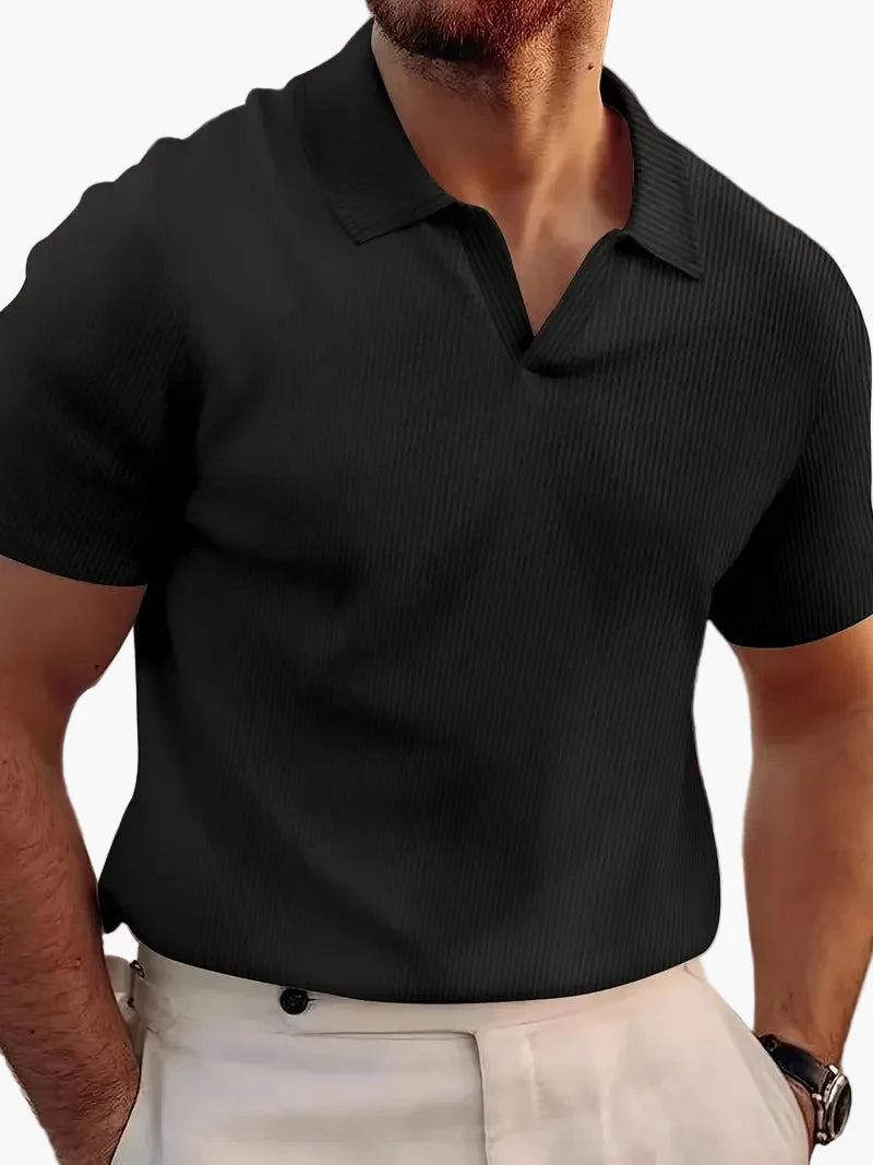 Herren Kurzarm Polohemd – Modernes Freizeitshirt mit V-Ausschnitt für stilvolle Outfits