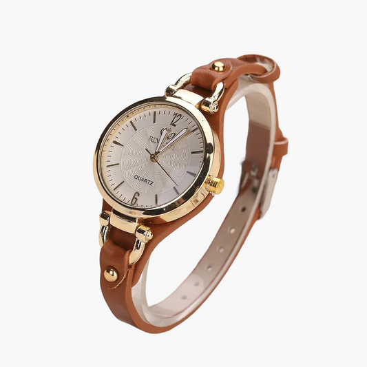 Dam Vintage Armbandsur i Minimalistisk Stil – Elegant Quartzklocka för Vardag och Business