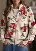 Wilhelmine | Vest voor dames met bloemenmotief en rits