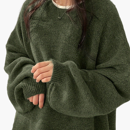 Damen Oversize Pullover Lockerer Casual Style für Herbst und Winter