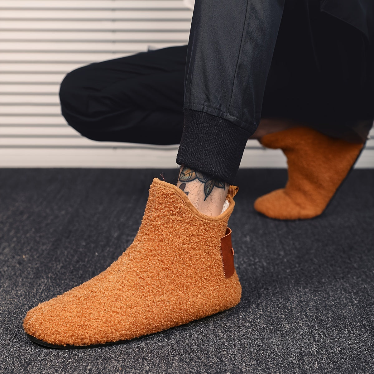 Kuschelige Hausschuhe Booties für Herren – Weiche Haussocken mit Plüschfutter in verschiedenen Farben