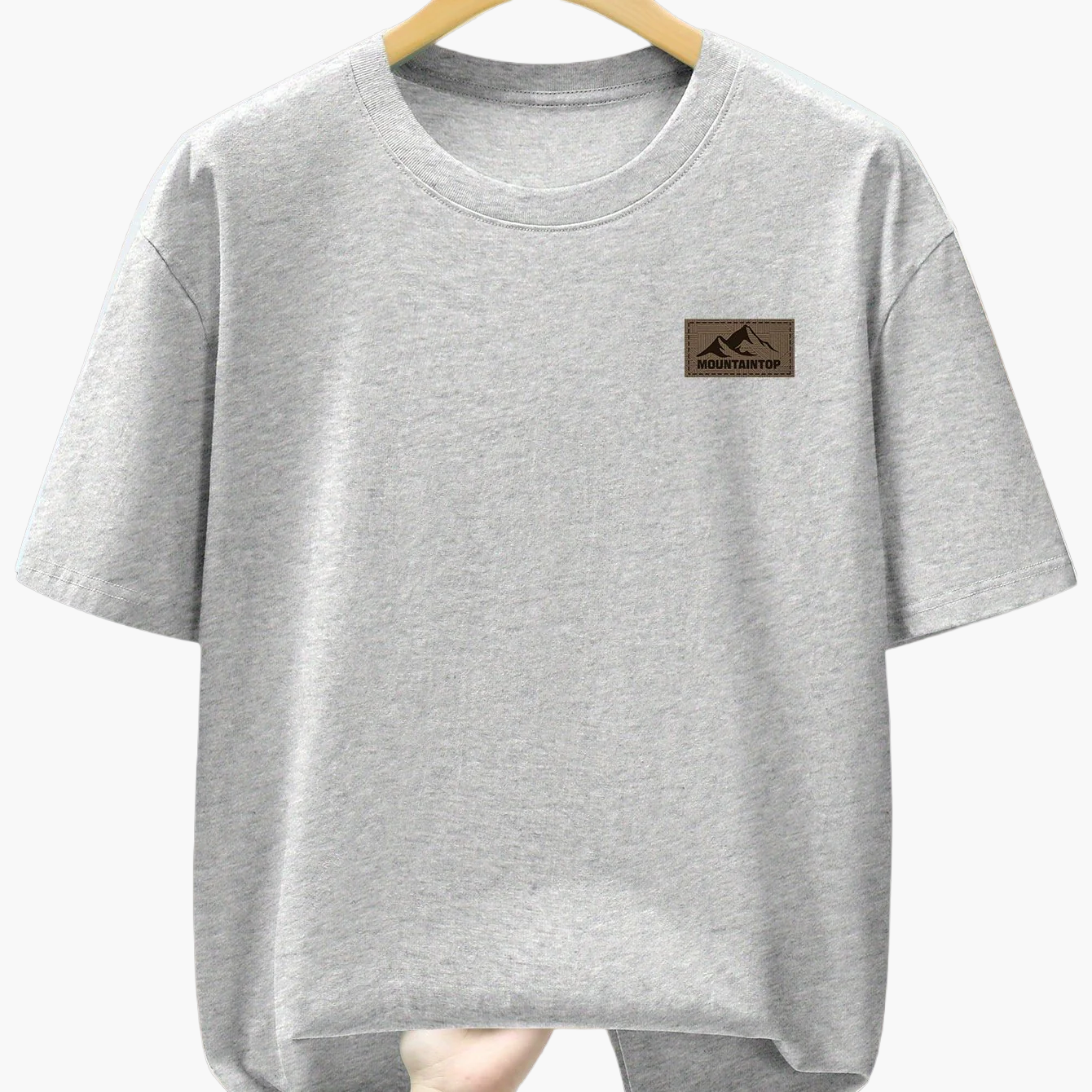 Herre T-skjorte med minimalistisk fjell-logo – fritid, urban stil, perfekt for hverdag og helg