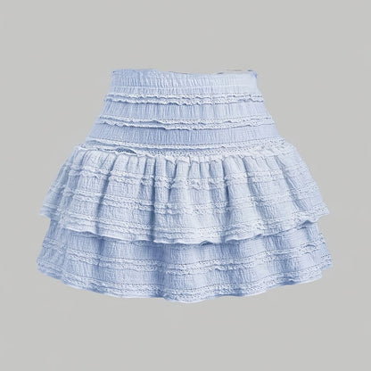 Damska mini spódniczka z falbaną w stylu vintage na wiosnę/lato – zabawna spódnica na co dzień