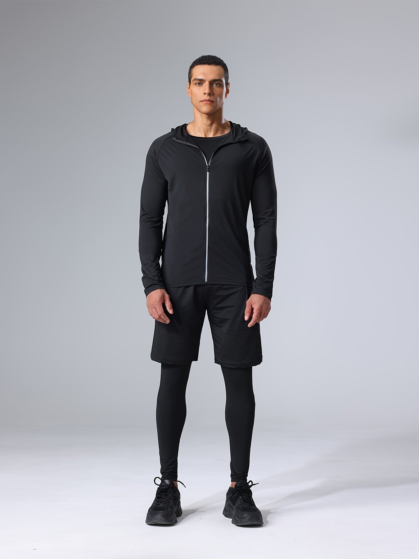Herren Sport Kompressions-Trainingsanzug Set – 5-teiliges Fitness & Lauf Outfit – Modernes Trainingsset für Workout & Outdoor