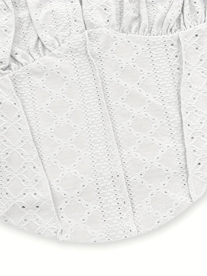 Damski top gorsetowy w stylu boho z ozdobnym sznurowaniem – modny bustier na wiosnę i lato