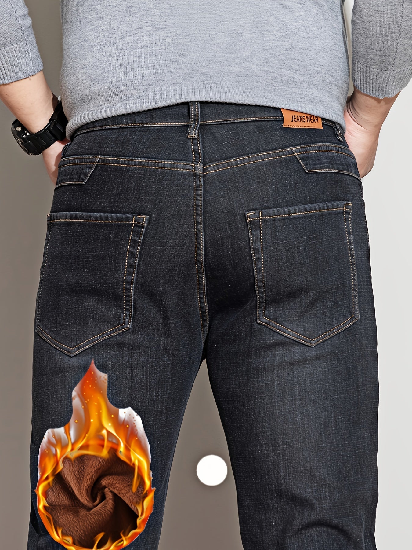 Herren Jeanshose Grau mit warmer Innenfütterung
