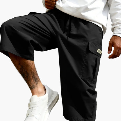 Shorts cargo homme style streetwear, longueur genou, pantalon de loisirs confortable avec poches