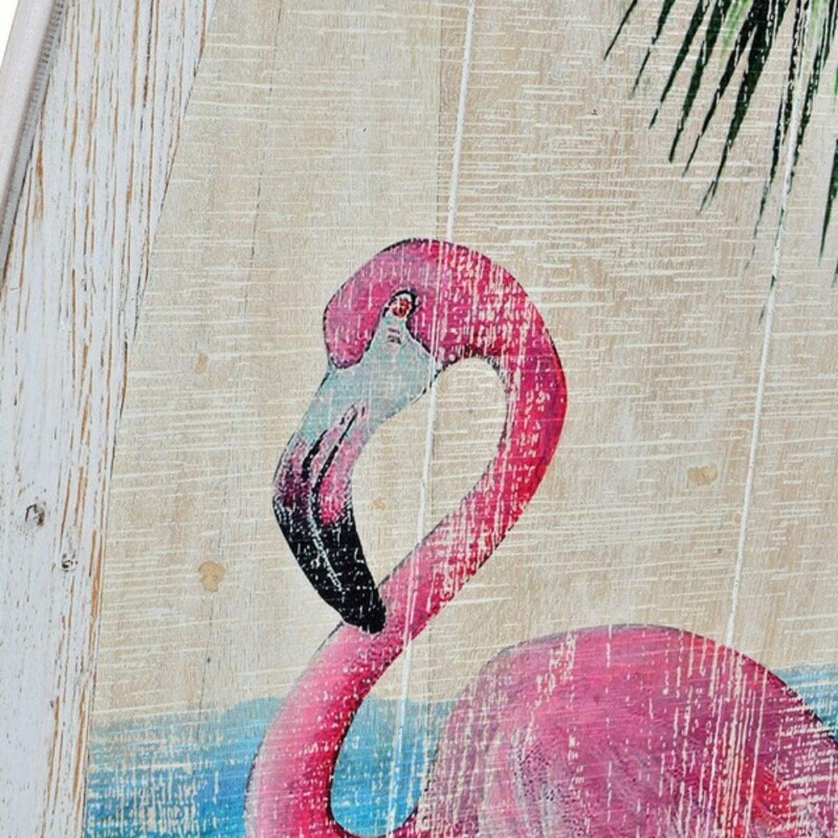 Wanddecoratie hout flamingo tropisch design, wandmontage 103 cm