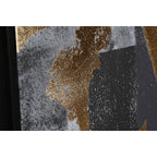Canvas schilderij polystyreen 103 x 4,5 x 143 cm zwart grijs goud