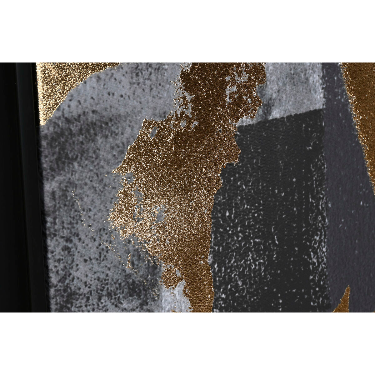 Canvas schilderij polystyreen 103 x 4,5 x 143 cm zwart grijs goud