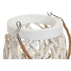 Kaarshouder wit hout en kristal 35 x 35 x 32 cm, set van 2 stuks