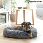 Antistressbed voor huisdieren, rond, Ø 60 x 18 cm, grijs