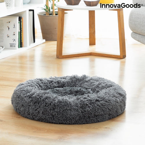Antistressbed voor huisdieren, rond, Ø 60 x 18 cm, grijs