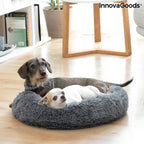 Antistressbed voor huisdieren, rond, Ø 60 x 18 cm, grijs