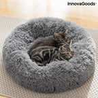 Antistressbed voor huisdieren, rond, Ø 60 x 18 cm, grijs