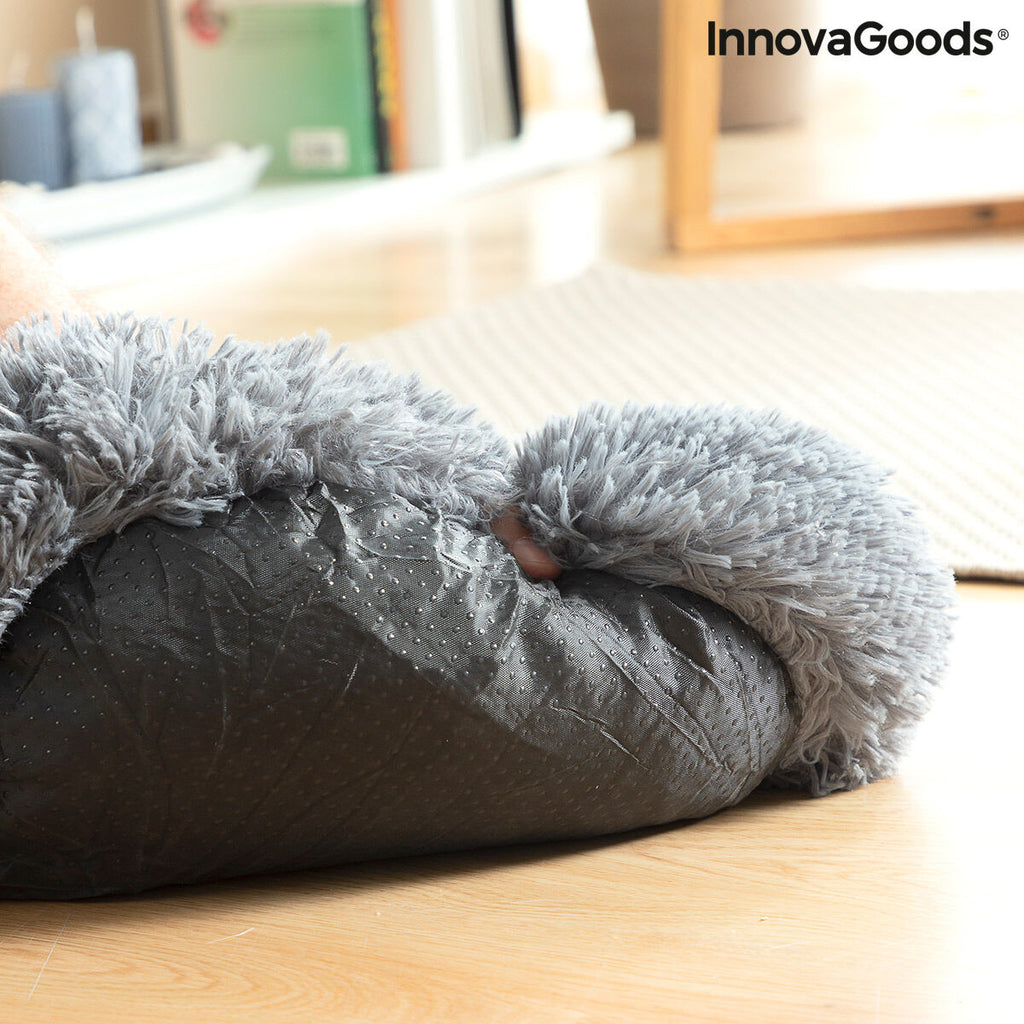 Antistressbed voor huisdieren, rond, Ø 60 x 18 cm, grijs