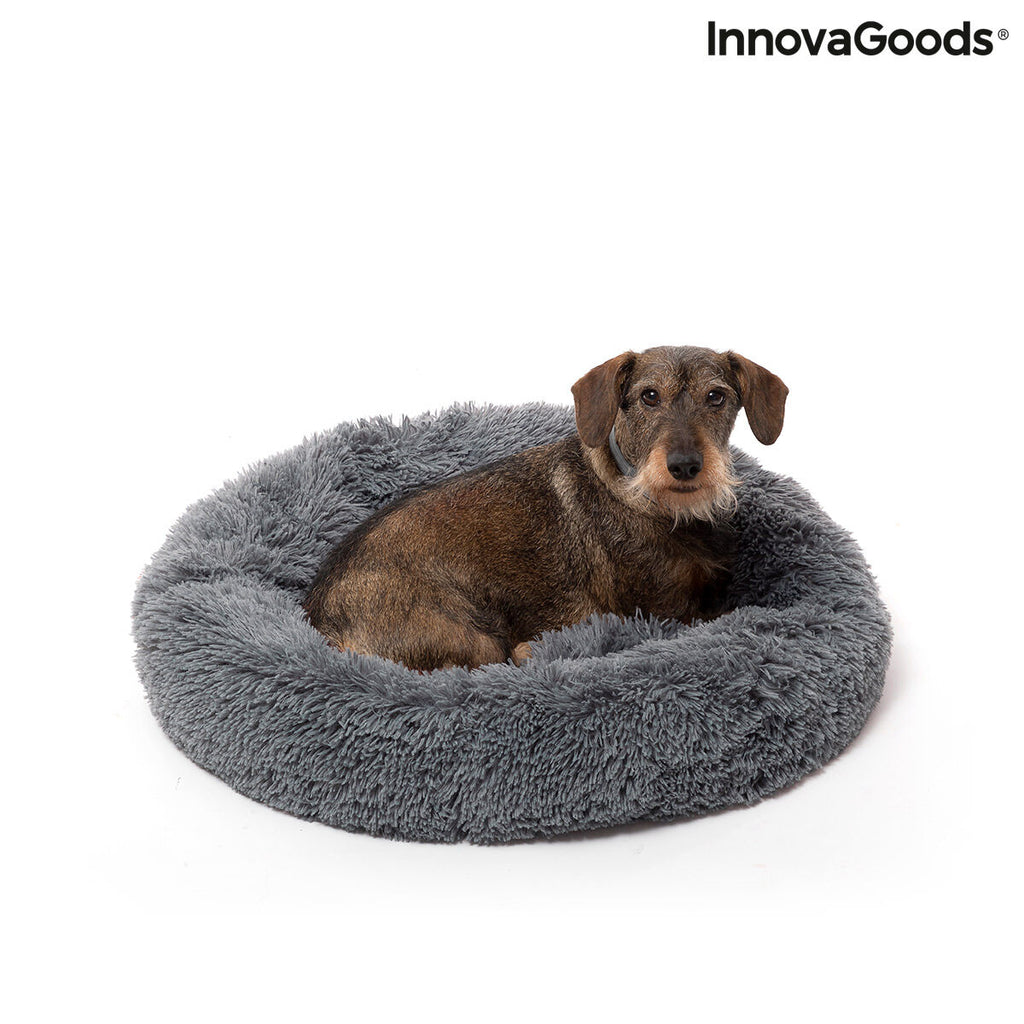 Antistressbed voor huisdieren, rond, Ø 60 x 18 cm, grijs