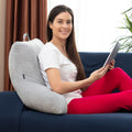 Leeskussen met armsteunen, ergonomisch, grijs, fluweelachtig