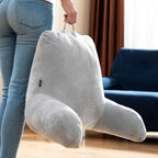 Leeskussen met armsteunen, ergonomisch, grijs, fluweelachtig