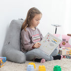 Leeskussen met armsteunen, ergonomisch, grijs, fluweelachtig