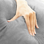 Leeskussen met armsteunen, ergonomisch, grijs, fluweelachtig