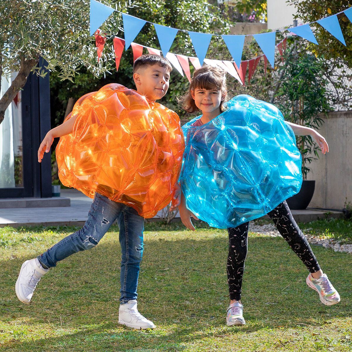 Opblaasbare bumperballen set van 2, Ø62 cm, PVC, blauw en oranje