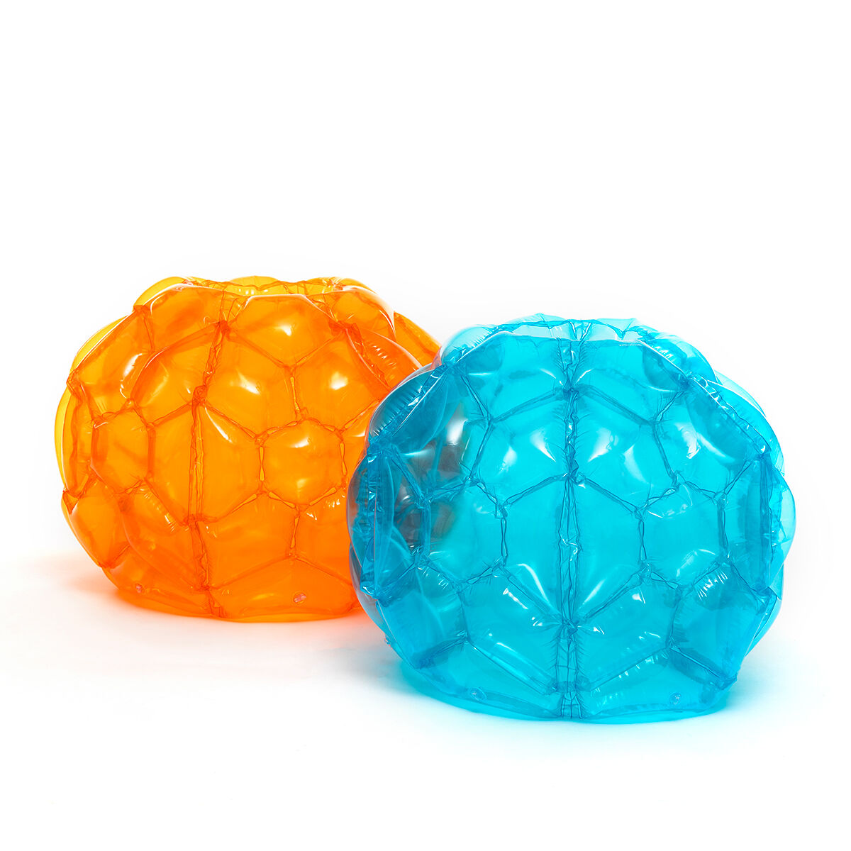 Opblaasbare bumperballen set van 2, Ø62 cm, PVC, blauw en oranje