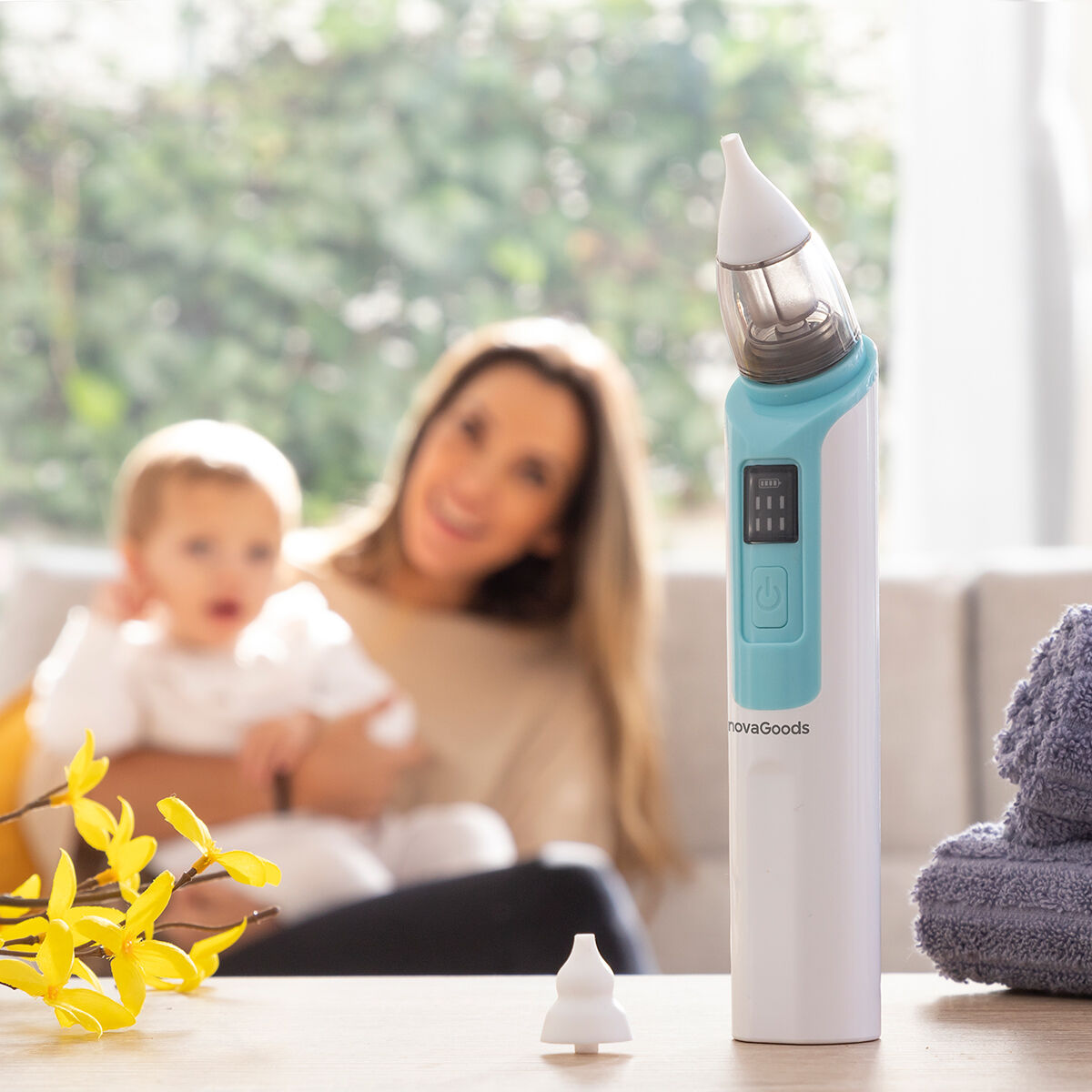 Oplaadbare elektrische neuszuiger voor baby's, 6 zuigniveaus, USB