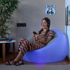 Opblaasbare fauteuil met RGB LED-verlichting en afstandsbediening, 99x64x104 cm