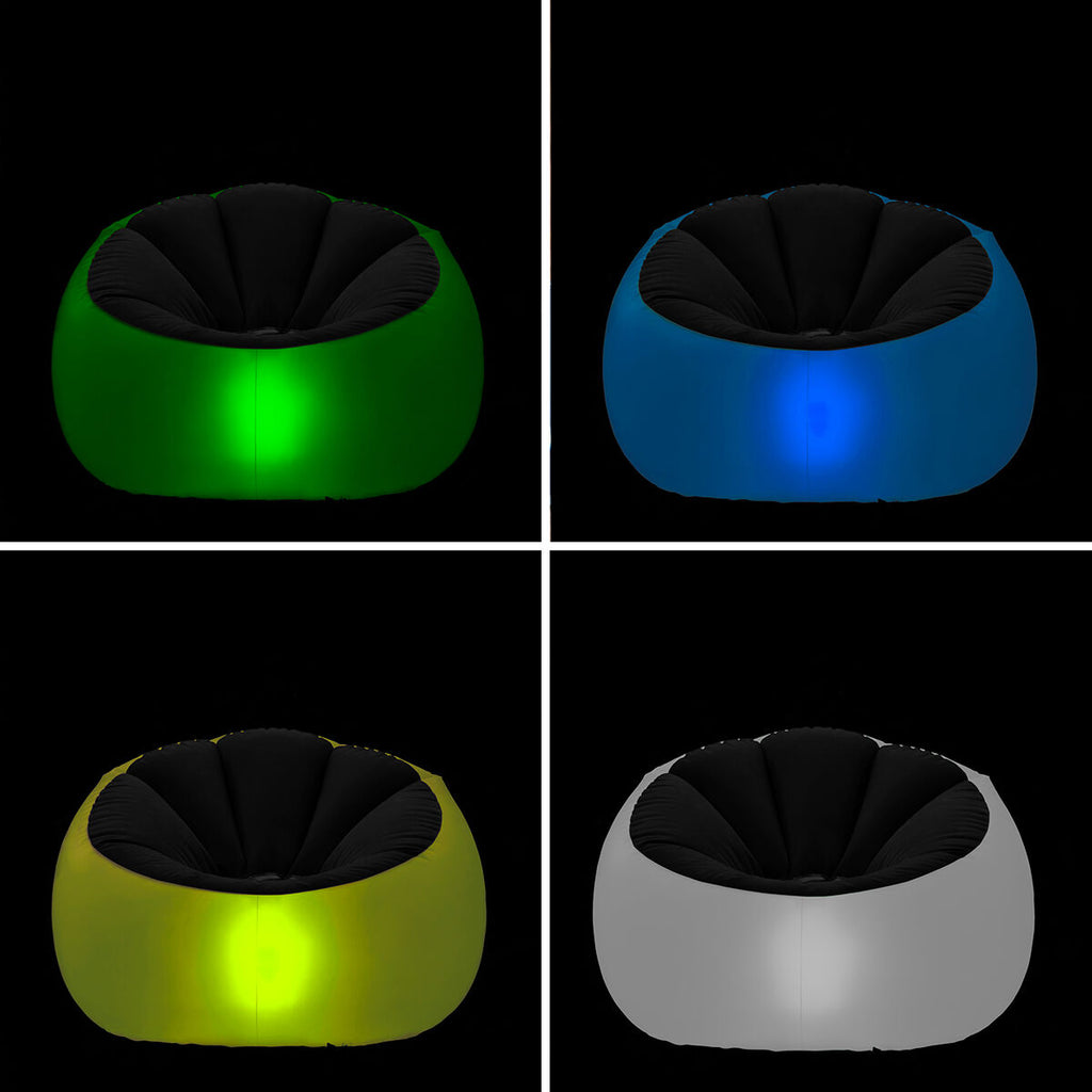 Opblaasbare fauteuil met RGB LED-verlichting en afstandsbediening, 99x64x104 cm
