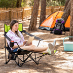 Opvouwbare campingligstoel 3-in-1, met voetsteun en draagtas