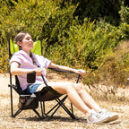Opvouwbare campingligstoel 3-in-1, met voetsteun en draagtas