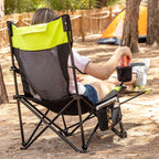 Opvouwbare campingligstoel 3-in-1, met voetsteun en draagtas