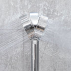 Dubbele douchekop met 3-in-1 dispenser, regen- en sproei-effect, ABS, zilverkleurig