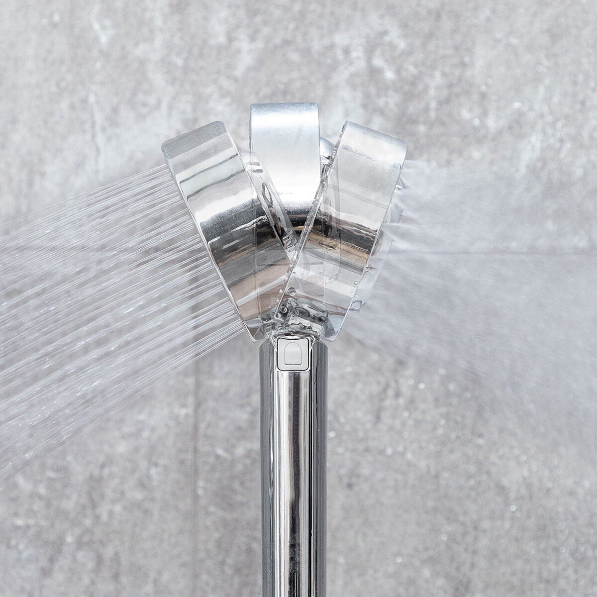Dubbele douchekop met 3-in-1 dispenser, regen- en sproei-effect, ABS, zilverkleurig