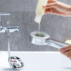 Dubbele douchekop met 3-in-1 dispenser, regen- en sproei-effect, ABS, zilverkleurig