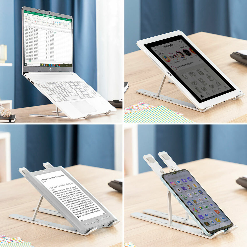 Inklapbare laptopstandaard aluminium, verstelbaar, 7 standen, incl. draagtas