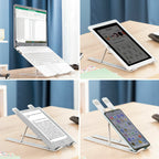 Inklapbare laptopstandaard aluminium, verstelbaar, 7 standen, incl. draagtas