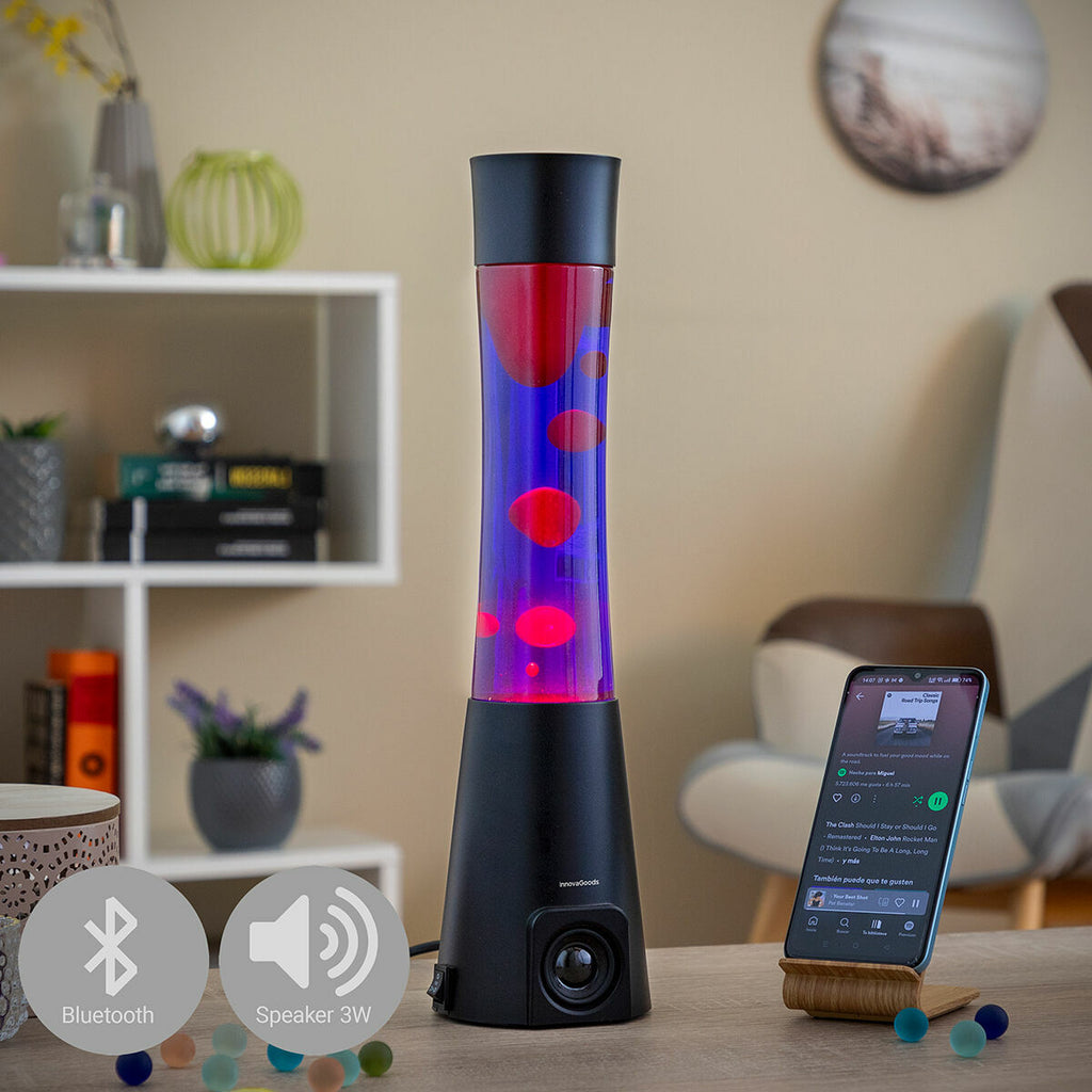 Lavalamp met Bluetooth-luidspreker, retrodesign, E14-lamp inbegrepen