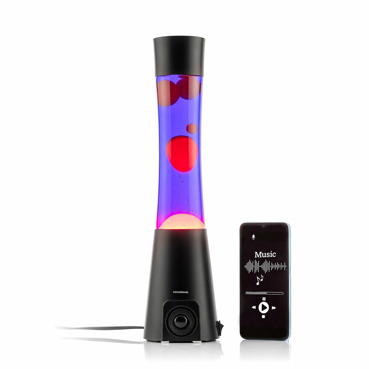 Lavalamp met Bluetooth-luidspreker, retrodesign, E14-lamp inbegrepen