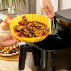 Siliconen airfryer mandjes met borstel, 2 stuks, antiaanbak, BPA-vrij